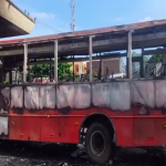 ST bus fire Indapur, engine failure ST bus fire