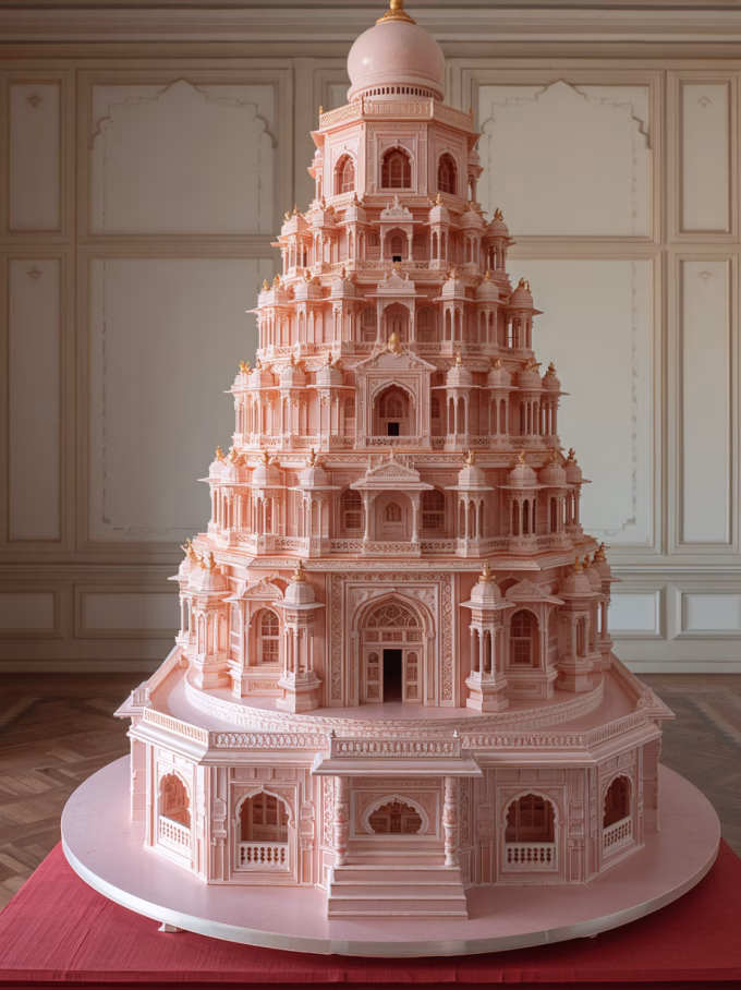 A magnificent 3-meter long wedding cake