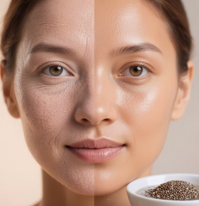 Chia seeds transformation for skin