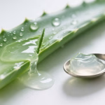 Fresh Aloe Vera leaf with extracted gel
