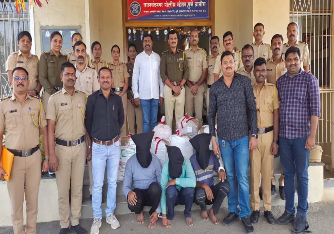 Four Arrested, Two Fugitive in Indapur Ganja Smuggling Case