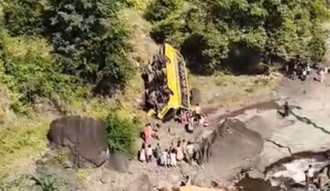 Horrific School Bus Accident at Amlibari, 15 Students Critically Hurt