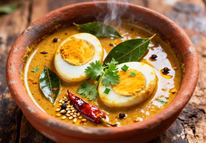 Traditional Sri Lankan egg curry