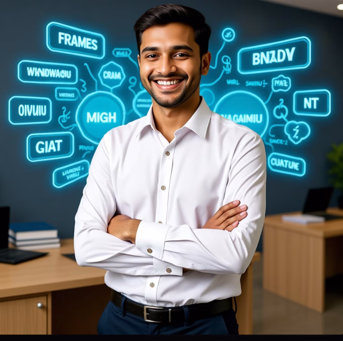 confident Indian student