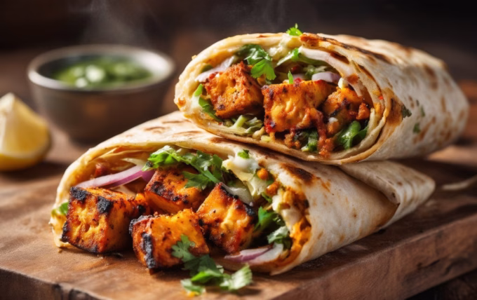 paneer tikka wrap