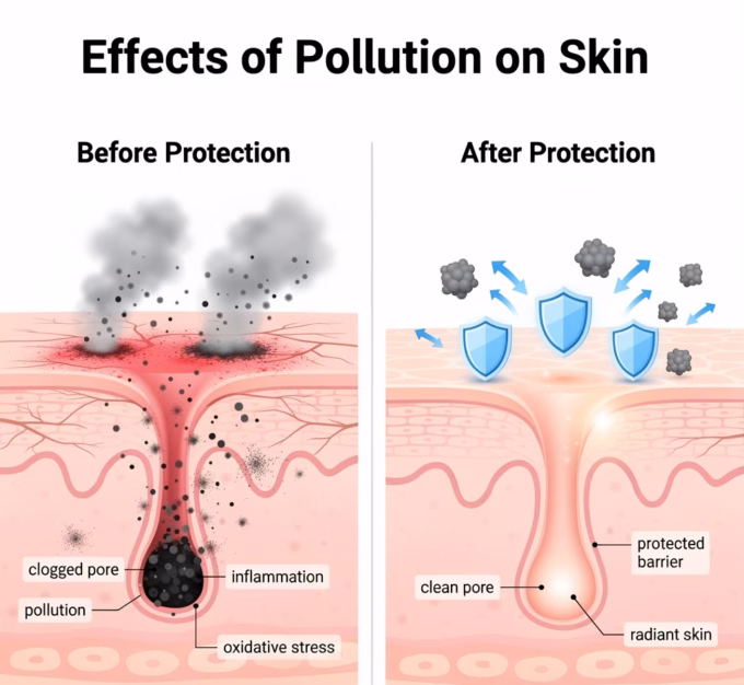 skin pores and healthy glowing skin