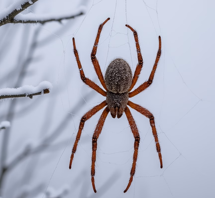 spider surviving in winter conditions
