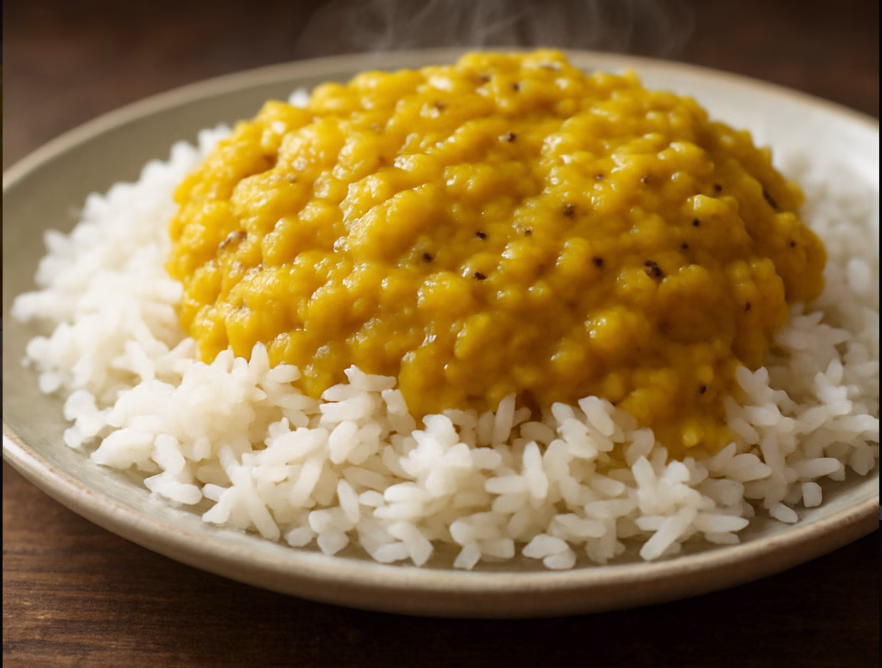 steaming Varan Bhaat