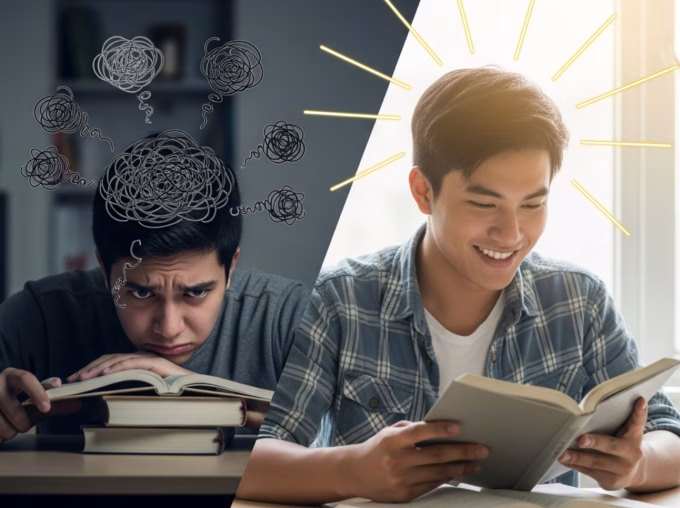 student's mindset from frustrated to confident