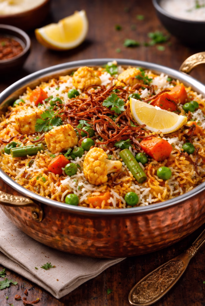 Restaurant-style veg biryani