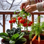 balcony garden in winter