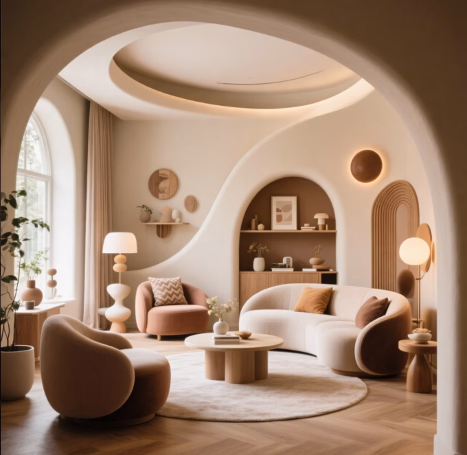 curved furniture and décor