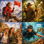 4 adventurous zodiac signs exploring the world
