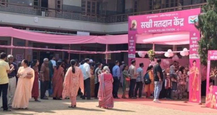 PMC election 2026, pink polling booth Pune