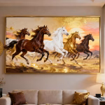 7 running horses painting